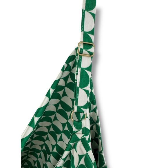 Green Ivory Geometric Print Cowl Neck Satin Midi Dress Size 3X 22 24‎ Plus Size - Picture 7 of 10